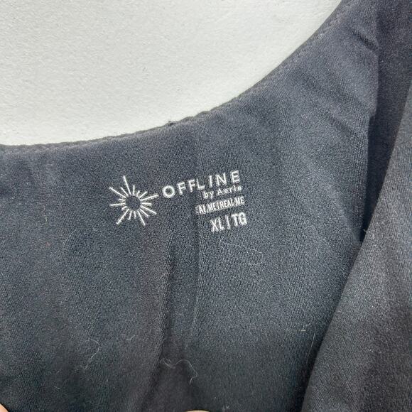 Offline by Aerie Black Romper XL Athleisure Yoga Workout Stretchy - Picture 5 of 6